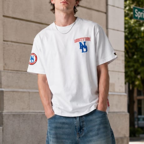 Embroidery Team Logo Tee(White)