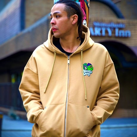 420family Zip Hoodie(Beige)