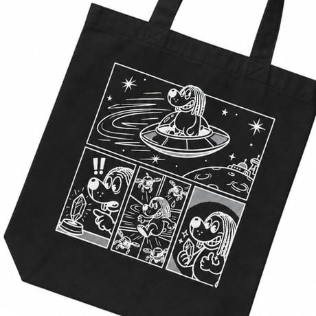 Comics Dog Totebag(Black/Natural)