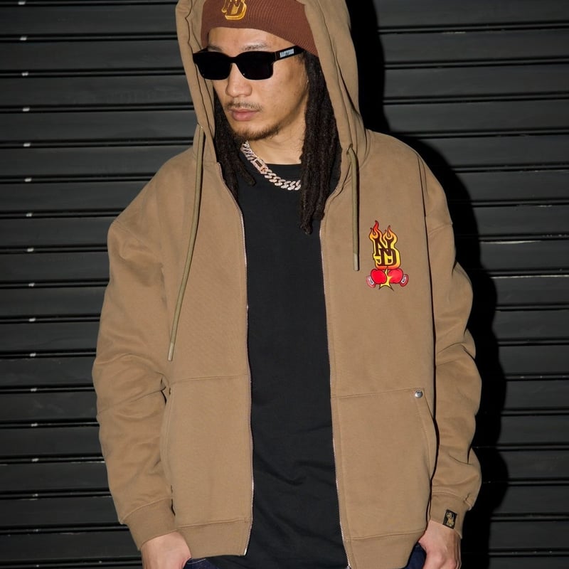 Tenshin×Nasty ZipHoodie(Brown) | NastyDog Onlin