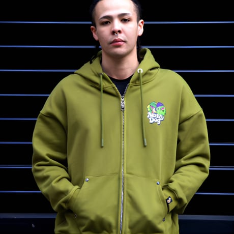 420family Zip Hoodie (Beige/Yellow/Green)