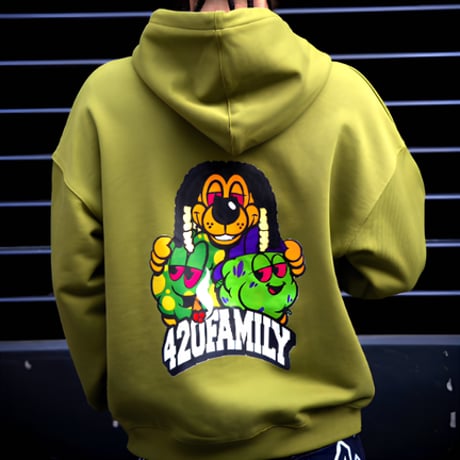 420family Zip Hoodie (Beige/Yellow/Green)