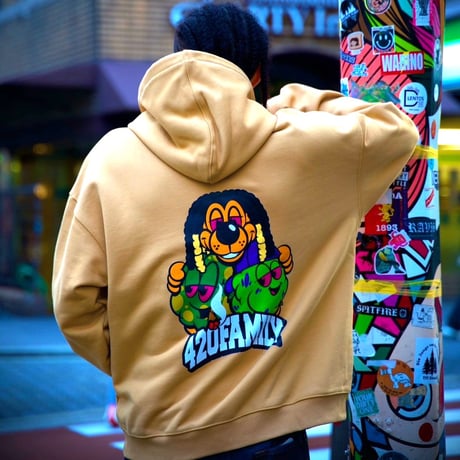 420family Zip Hoodie(Beige)