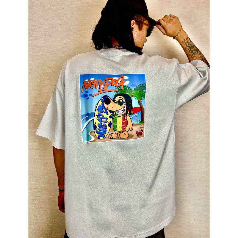 NastyDog Surfer Dog Tee (Gray) ナスティードッグ