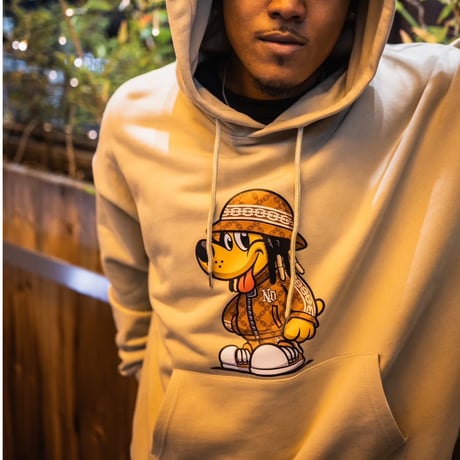 b-boy dog Hoodie(Beige)