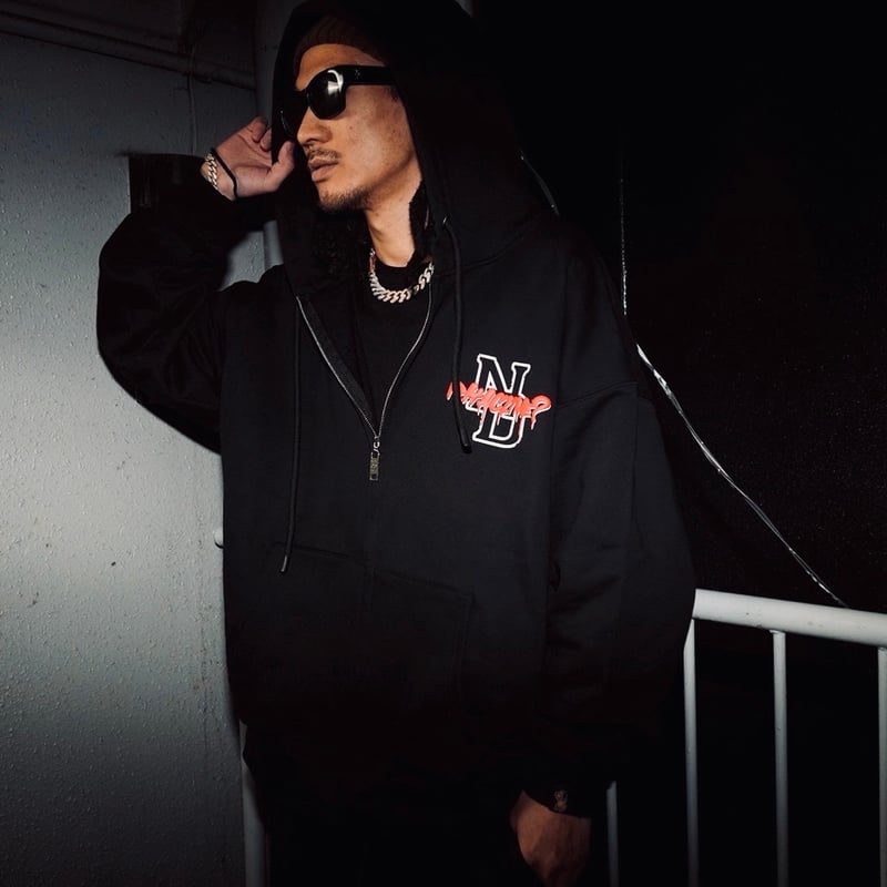 Crime ZipHoodie（Black） | NastyDog OnlineStore