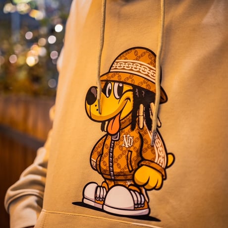 b-boy dog Hoodie(Beige)