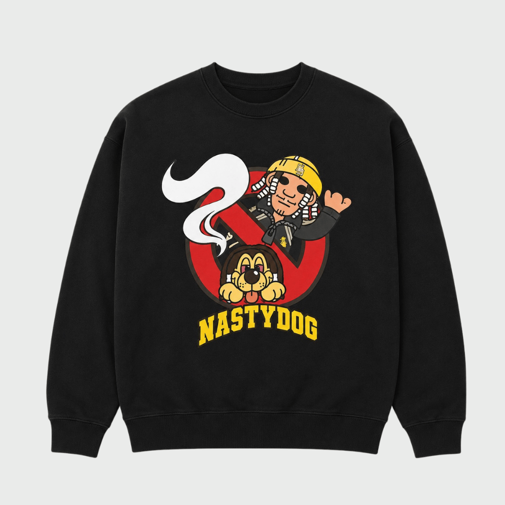 MY×minidog Crewneck (Black) | NastyDog -OUTLET