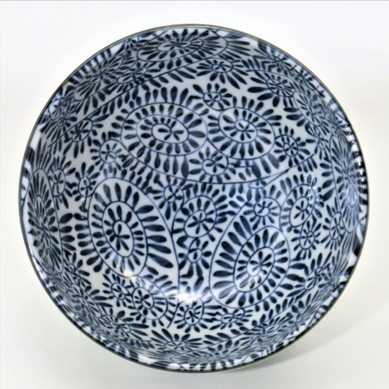 藍染タコ唐草 軽量丼(大) (磁器) (美濃焼) | ヤマニシ西尾陶器