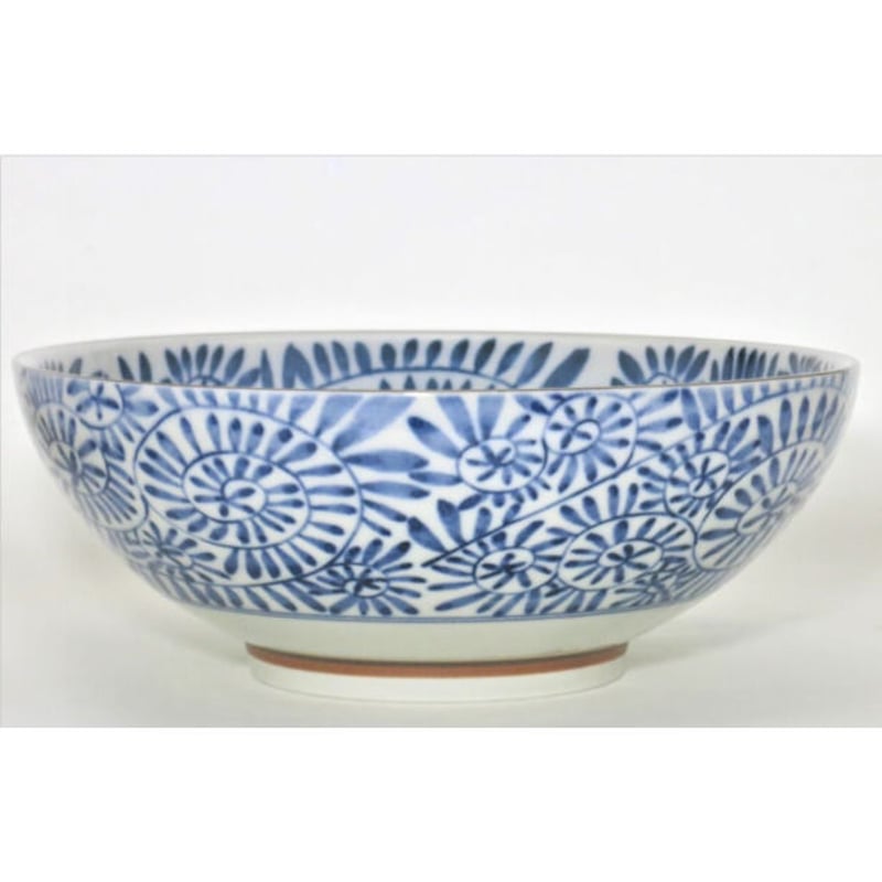 藍染タコ唐草 麺鉢 (磁器) (美濃焼) | ヤマニシ西尾陶器