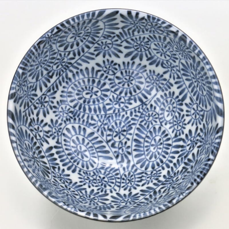 吉岡将弐　唐草　小丼 藍染タコ唐草 さぬき丼 (磁器) (美濃焼) | ヤマニシ西尾陶器