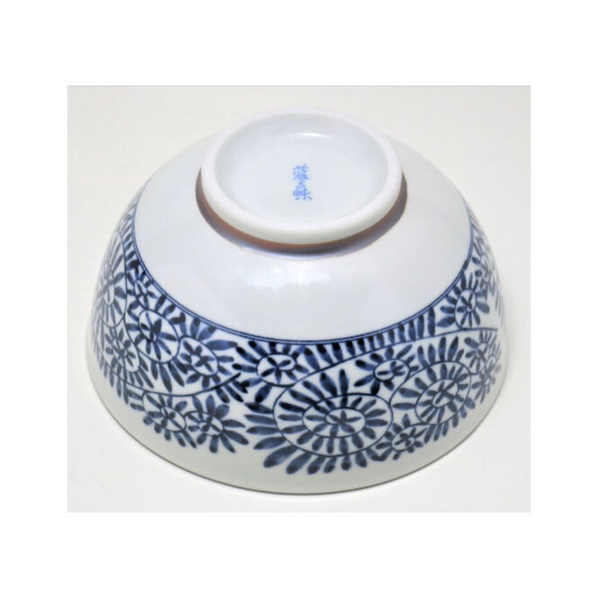 藍染タコ唐草 軽量丼(大) (磁器) (美濃焼) | ヤマニシ西尾陶器