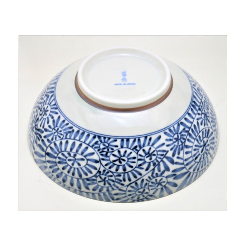 藍染タコ唐草 麺鉢 (磁器) (美濃焼) | ヤマニシ西尾陶器