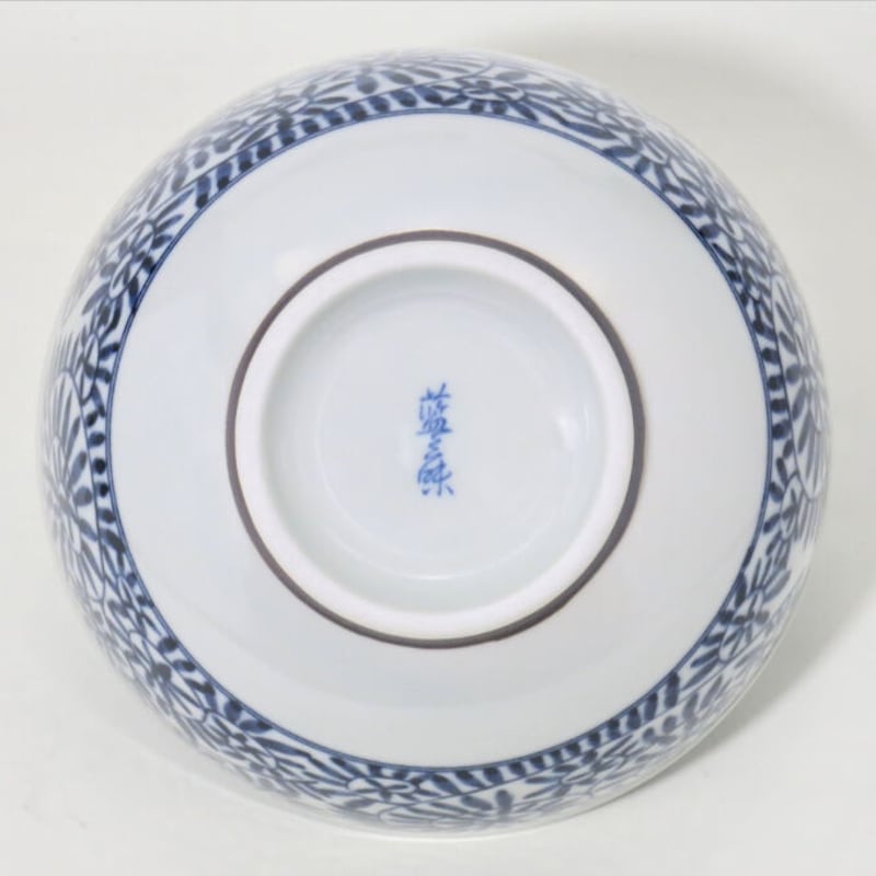 藍染タコ唐草 軽量丼(大) (磁器) (美濃焼) | ヤマニシ西尾陶器