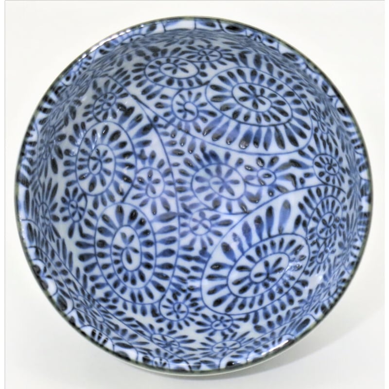 藍染タコ唐草 軽量丼(小)(磁器) (美濃焼) | ヤマニシ西尾陶器