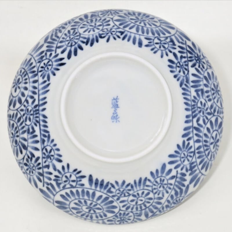 藍染タコ唐草 5.5寸(17cm)浅鉢 (磁器) (美濃焼) | ヤマニシ西尾陶器