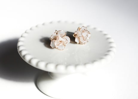 " White Rose " mini pierce/earring