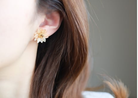 sunflower cabochon pierce/earring