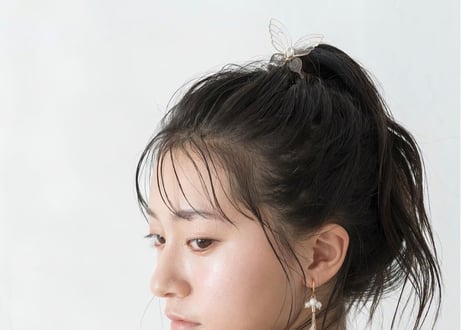 butterfly pony hook ( clear / purple )