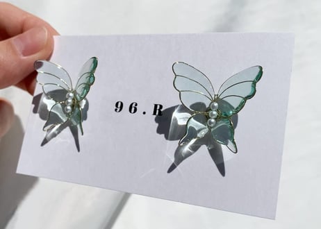 Blue butterfly pierce/earring