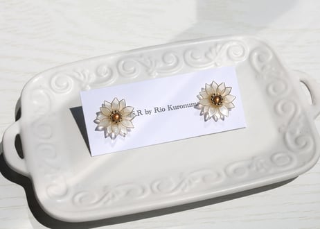 sunflower cabochon pierce/earring