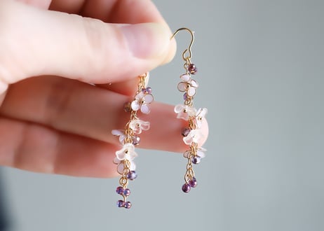 ライラックのロングピアス/イヤリング