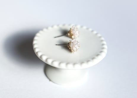 " White Rose " mini pierce/earring