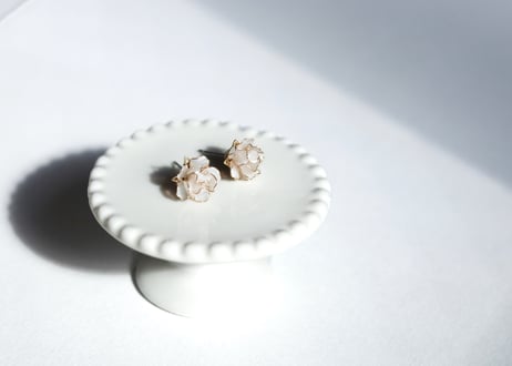 " White Rose " mini pierce/earring