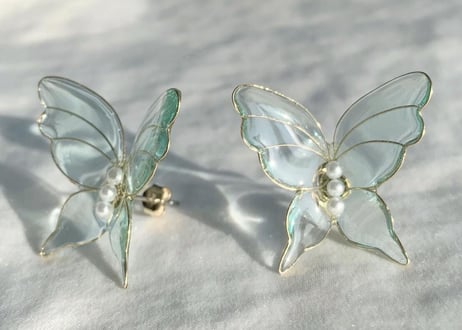 Blue butterfly pierce/earring