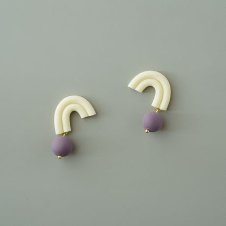 Zoey Arch Earrings - Yellow & Purple