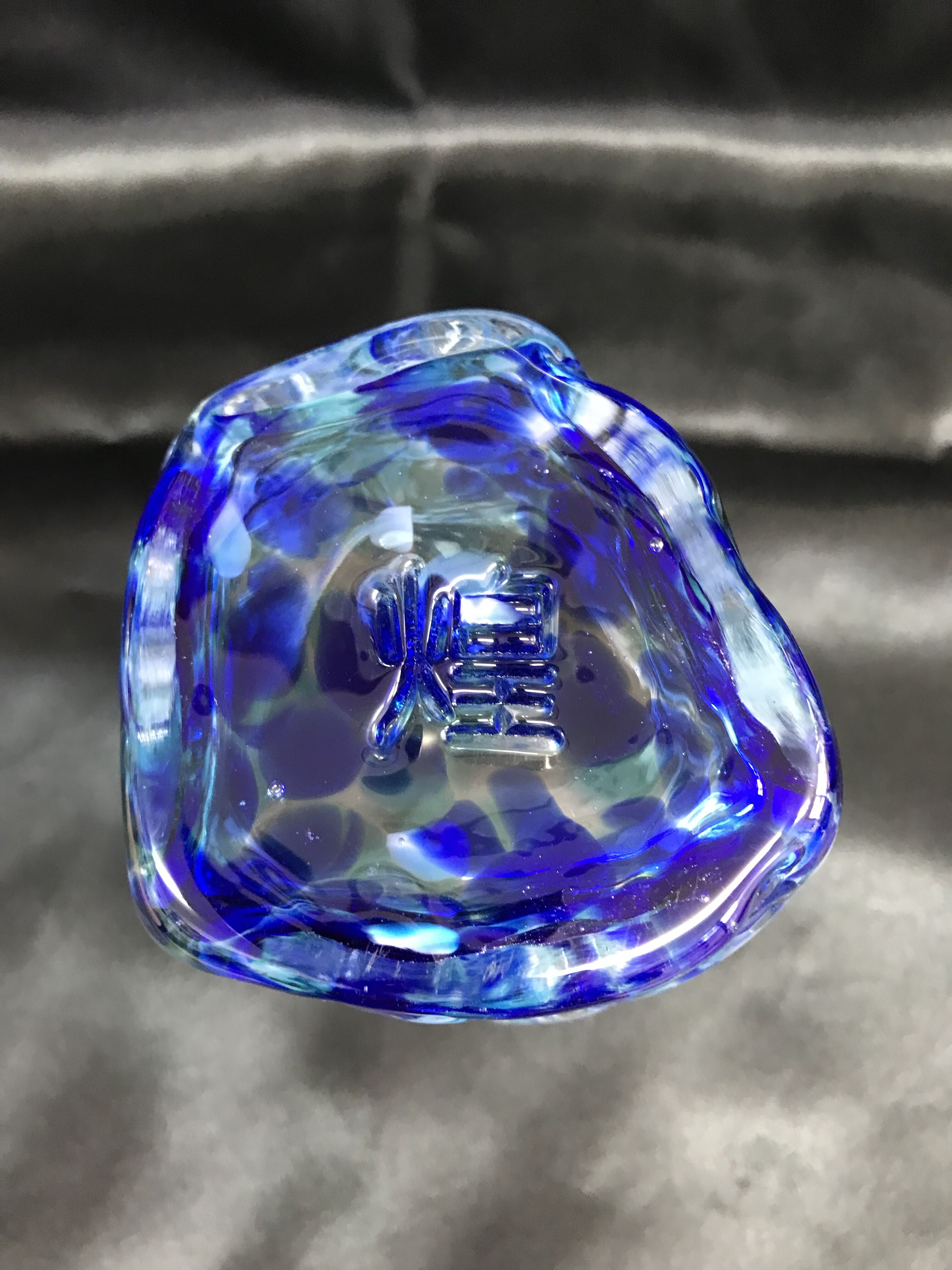 煌ブルーフォールロック | 琉球ガラス 煌工房オンラインショップ