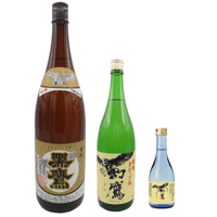【石川利恵オリジナルチェキ付き】金紋 黒鷹  1.8Ｌ瓶　幻鷹 純米 720ml瓶　幻鷹 吟生 300ml　各１本セット