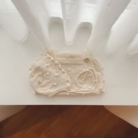 【受注制作】オーガニックコットン100パーセントのつぶつぶベビーロンパース＆フリルボンネット