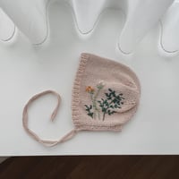 刺繍ボンネット（mustard×white）