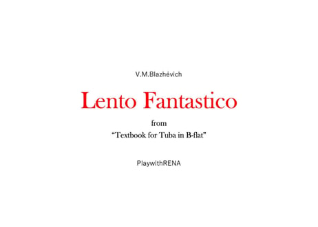 Lento Fantastico / V.M.Blazhévich （Piano accompaniment Audio MP3 File）