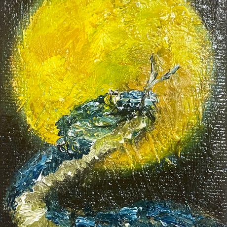 『蛇と満月』開運プチアート