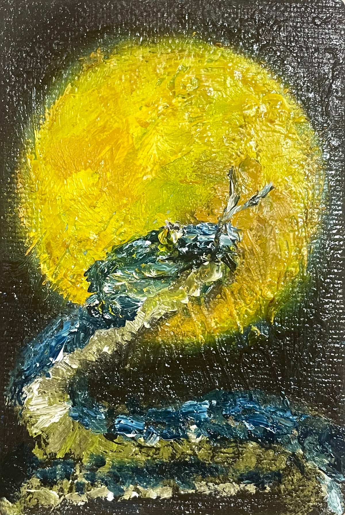 蛇と満月』開運プチアート | ✨神秘の画室✨