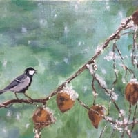 風水インテリア『待つ春』油絵