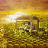 金運アップ開運絵画ゴールドの油絵