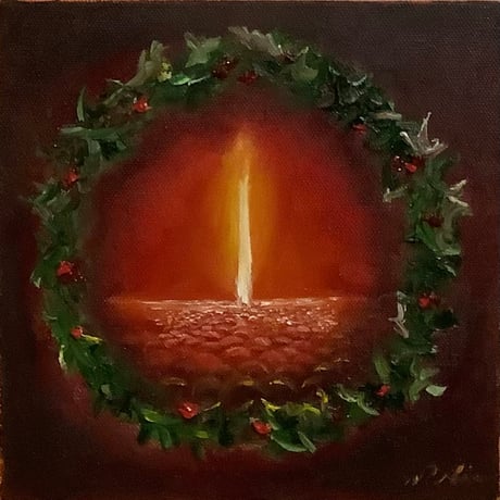 エネルギーアップ『クリスマスリース』油絵