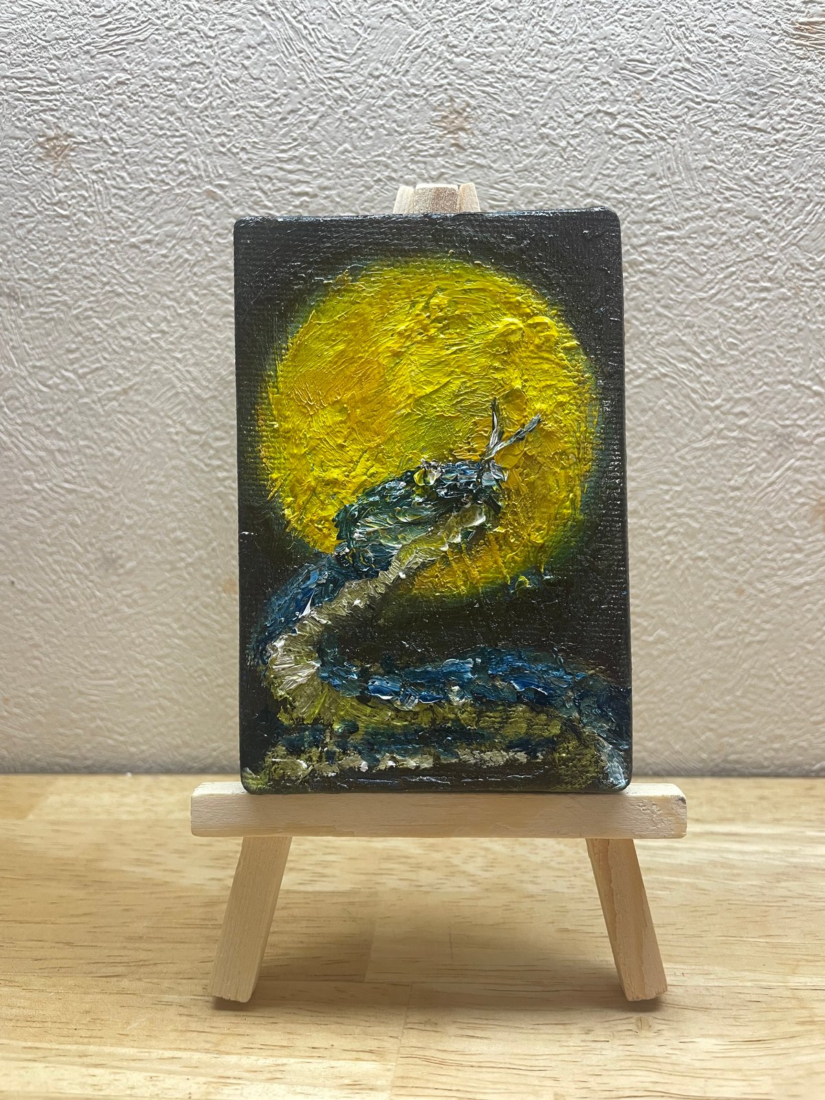 蛇と満月』開運プチアート | ✨神秘の画室✨