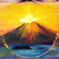 開運アート『富士山』油絵SM