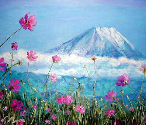 強運絵画☆富士山アート（コスモス） | ✨神秘の画室✨