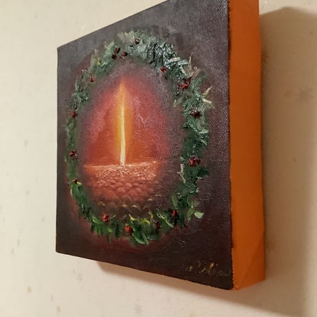 エネルギーアップ『クリスマスリース』油絵