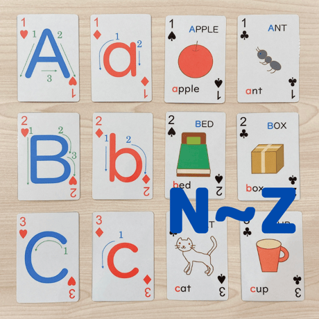アルファベット書き順トランプ『N~Z』