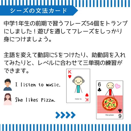 【中1テキスト | 1学期】フレーズトランプ