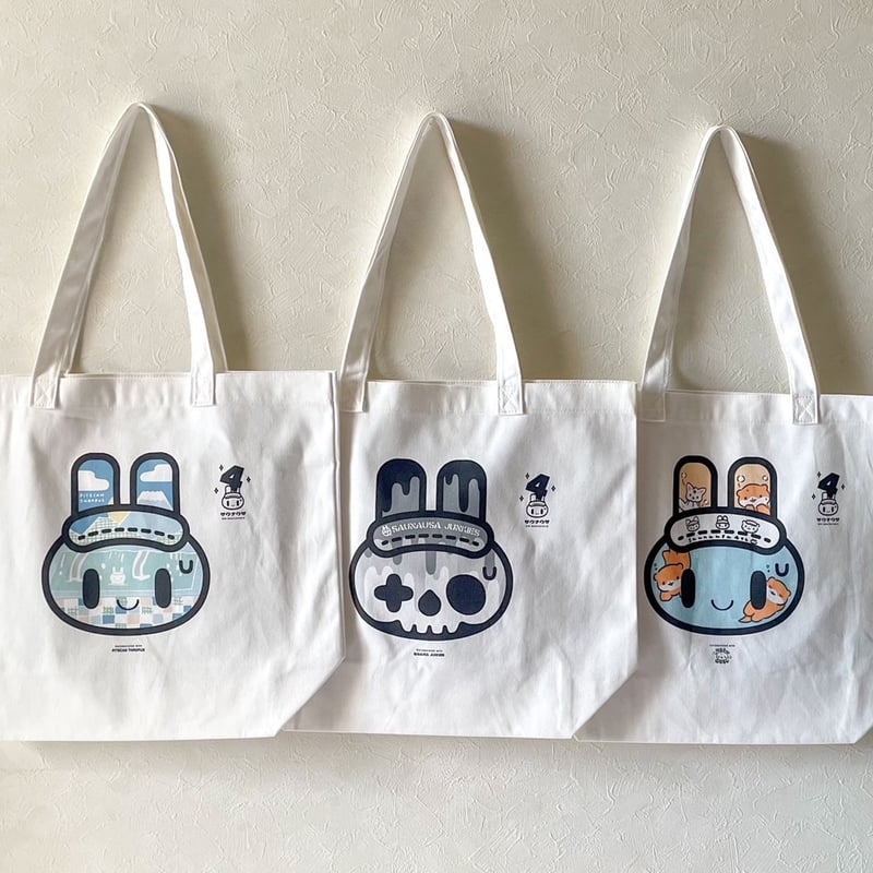 4周年記念】ホワイトトートバッグ【コラボグッズ】 | サウナウサ