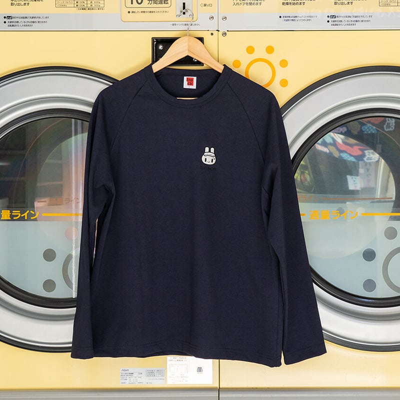 エレファント 刺繍 ビジュー ビーズ 長袖 Tシャツ 象さん ゆったりサイズ ワンポイント刺繍Tシャツ（長袖） | サウナウサヤサン