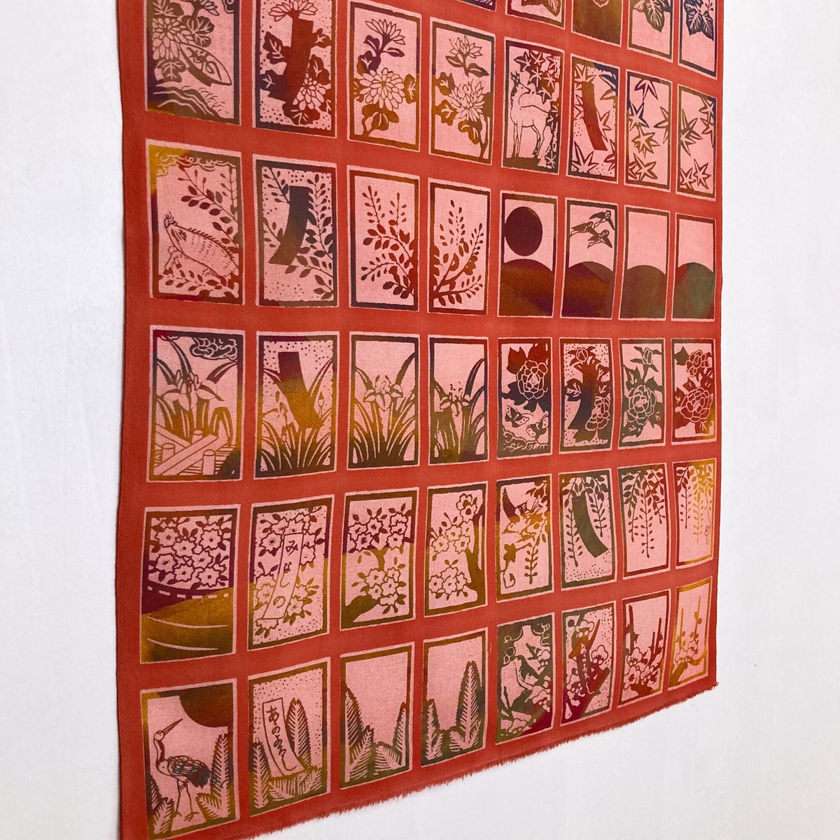 手ぬぐい [花札] 朱 / Tenugui -Hanafuda- | Sarasa-texti