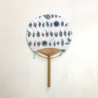 うちわ [どんぐり] グレー / Round Fun -Acorn-